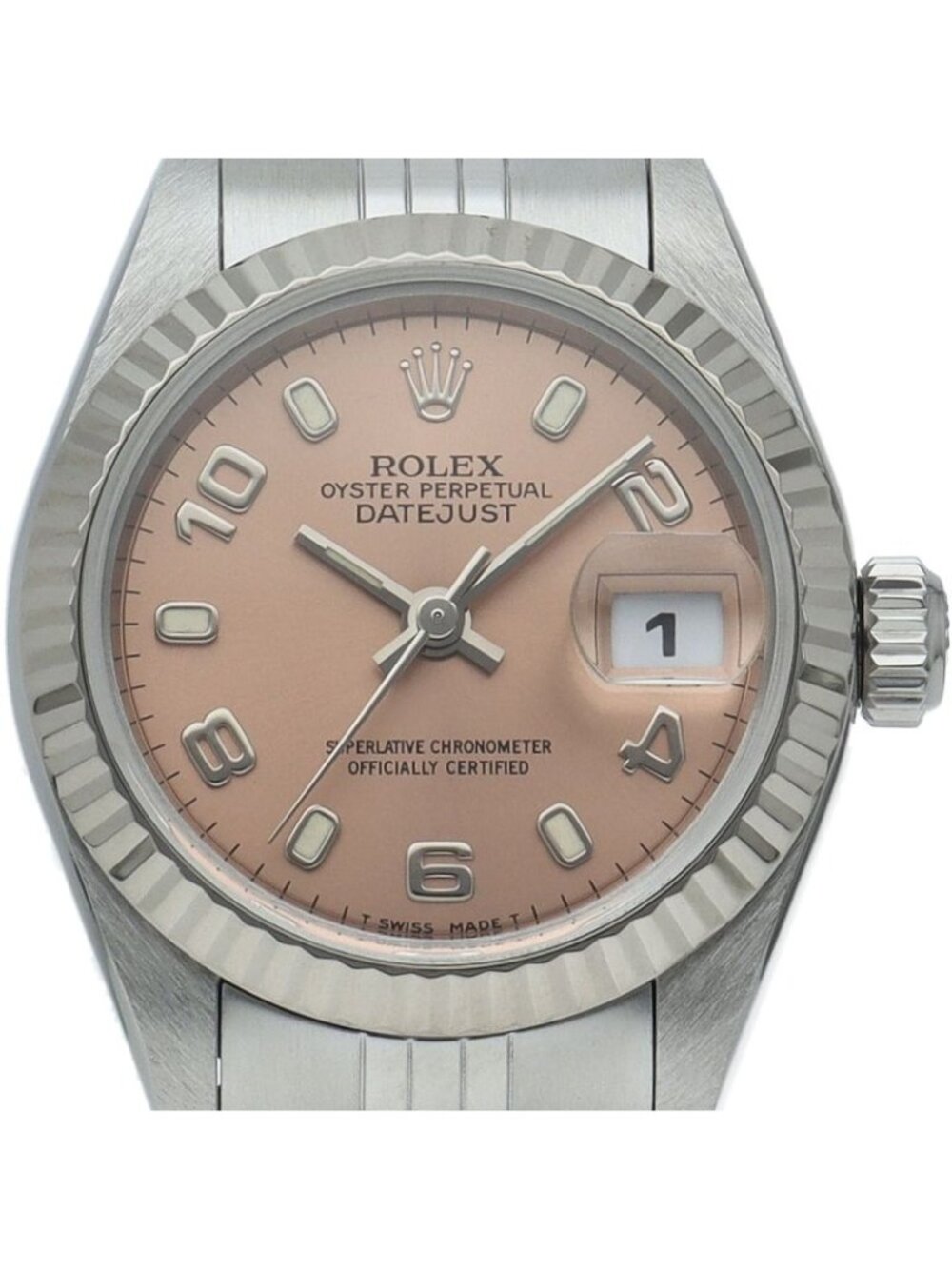 Rolex Datejust Watch 18k White Gold SS Pink 19